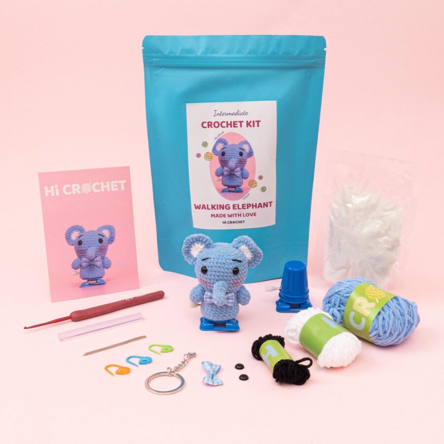 Cute Animal Walking Elephant Crochet Kit - Image 2