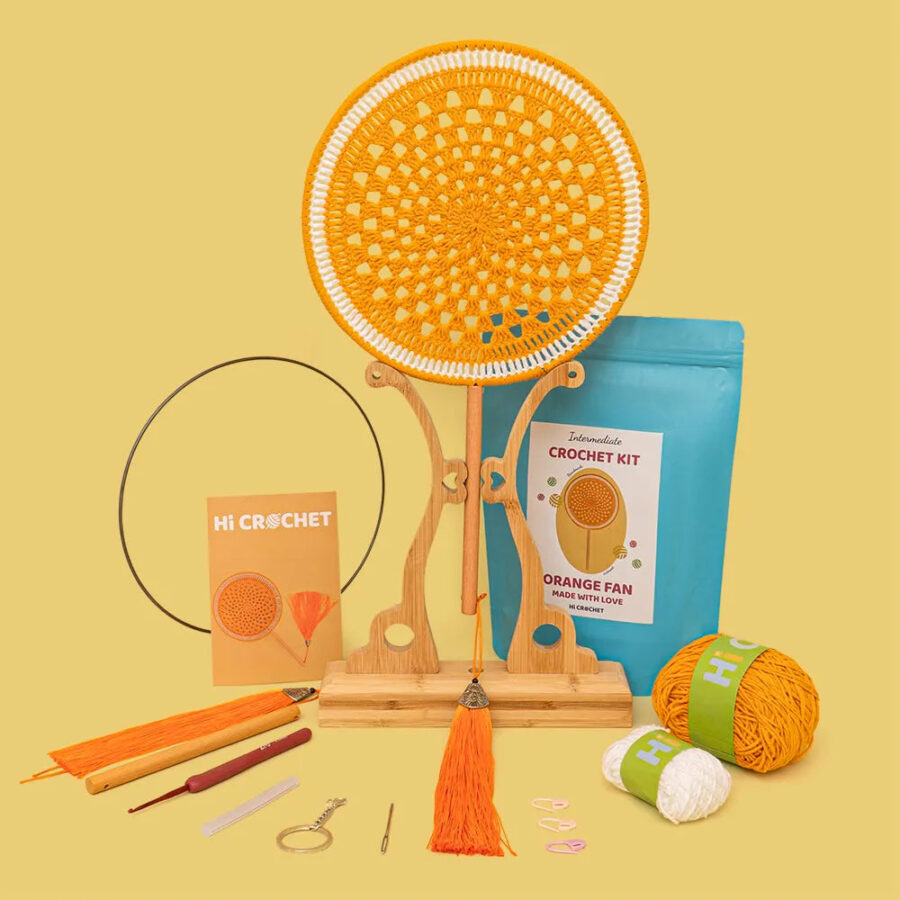 Orange Fan Crochet Kit - Image 2