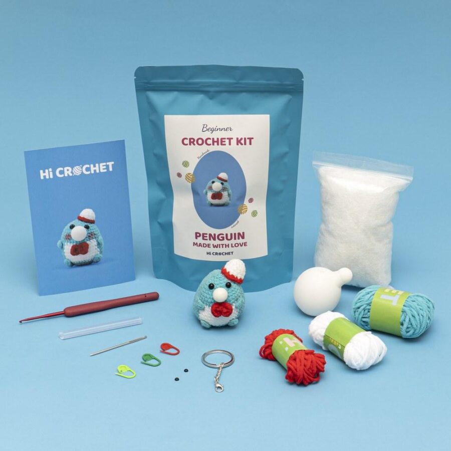 Press Bubble Penguin Animal Crochet Kit - Image 2