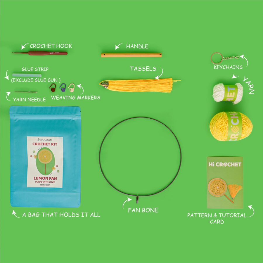 Lemon Fan Crochet Kit - Image 8