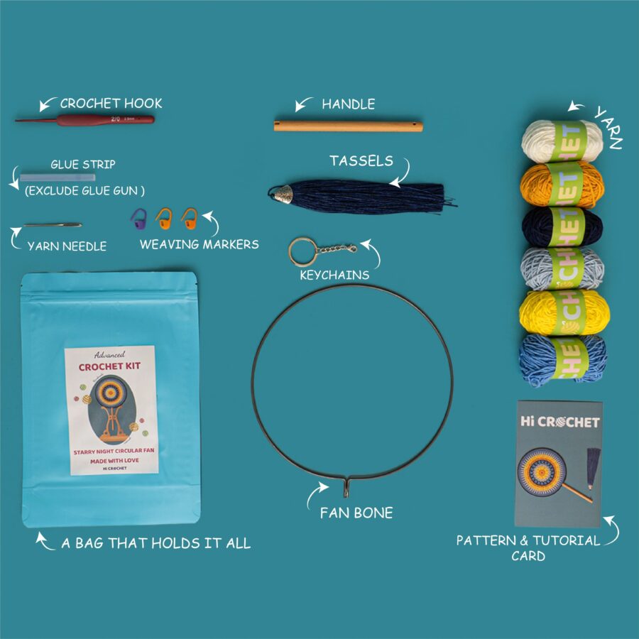 Starry Night Circular Fan Crochet Kit - Image 7