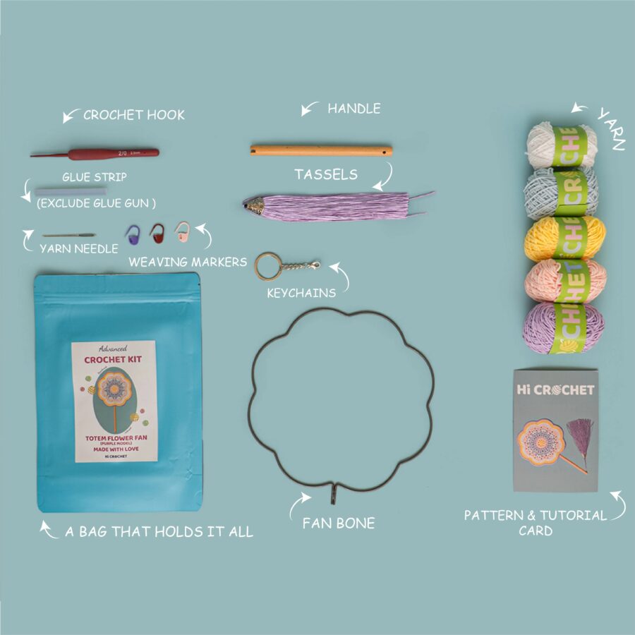 Purple Totem Fan Crochet Kit - Image 8