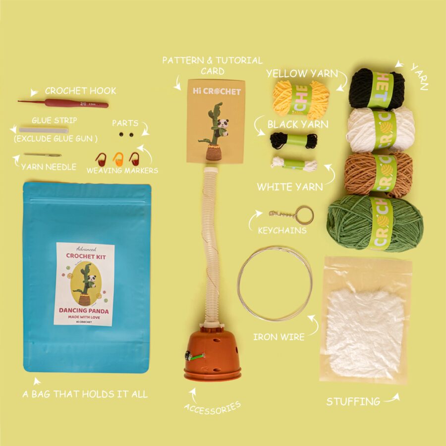 Singing and Dancing Panda Crochet Kit - Image 6