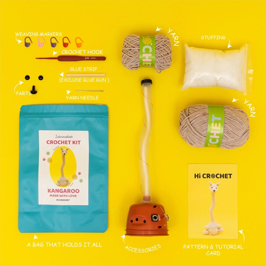 Smart kangaroo Animal Can Sing and Dance Cute Crochet Kit - Image 7