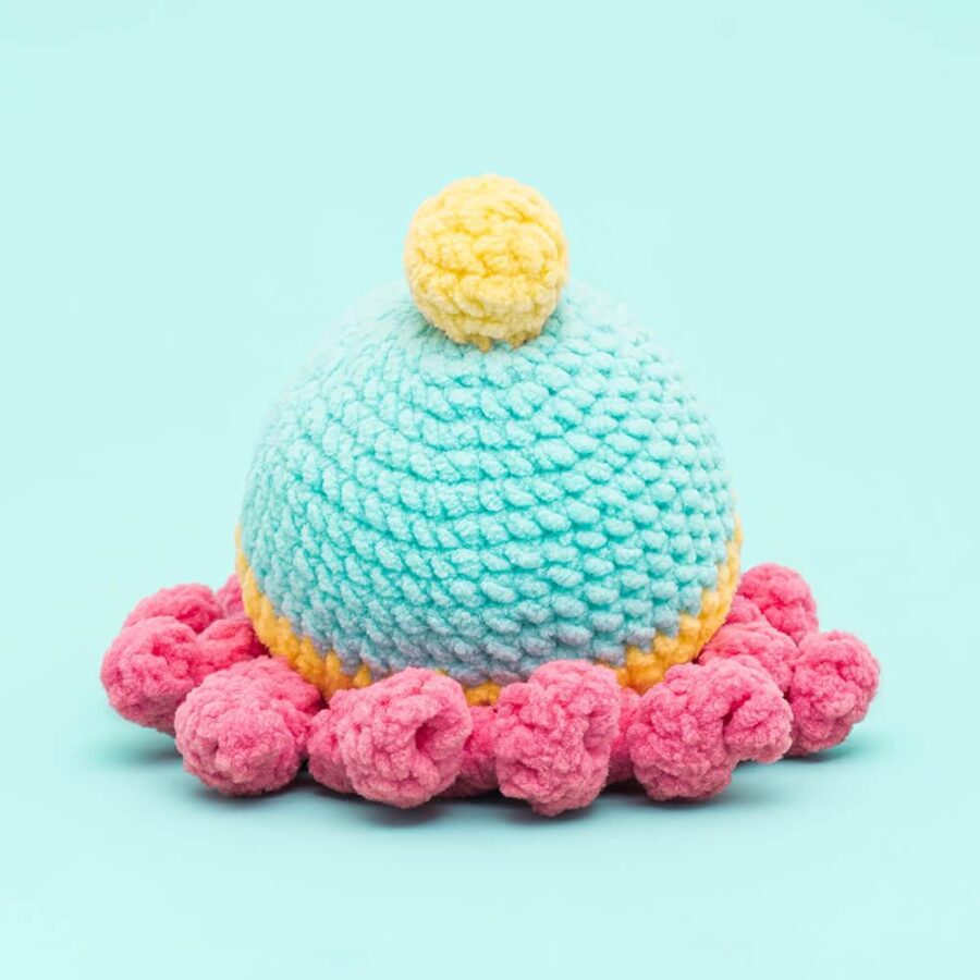 Bubble Octopus Crochet Kit-Rose Red - Image 4