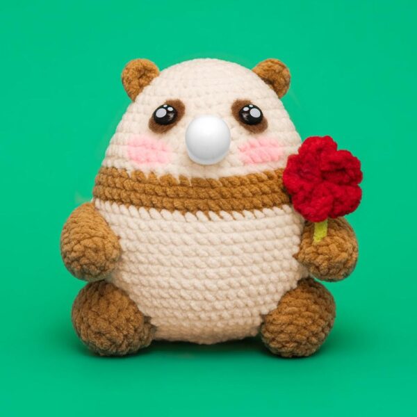 Press Bubble Panda Animal Crochet Kit-Brown