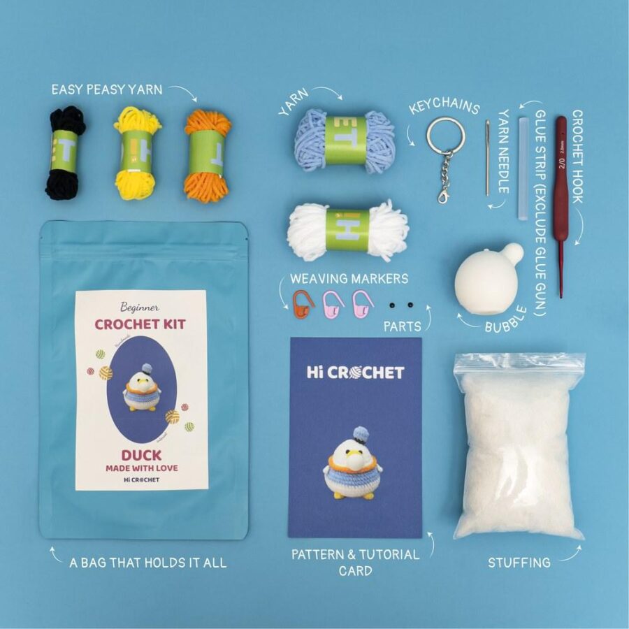 Press Bubble Duck Animal Crochet Kit - Image 6