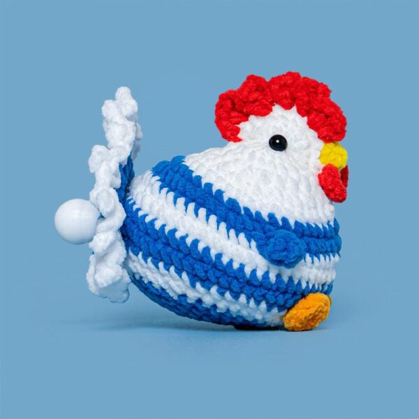 Egg-Laying Hen Crochet Kit Blue for beginner - blue